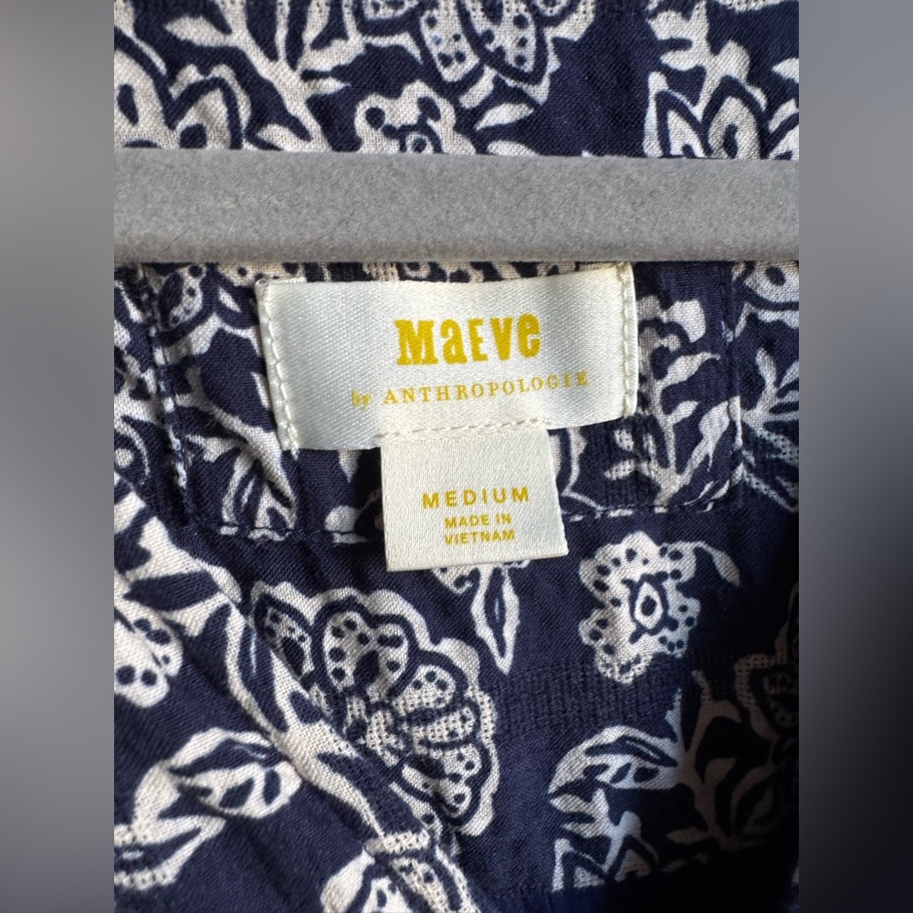 Anthropologie Navy Blue Floral Mini Dress - Picture 7 of 11